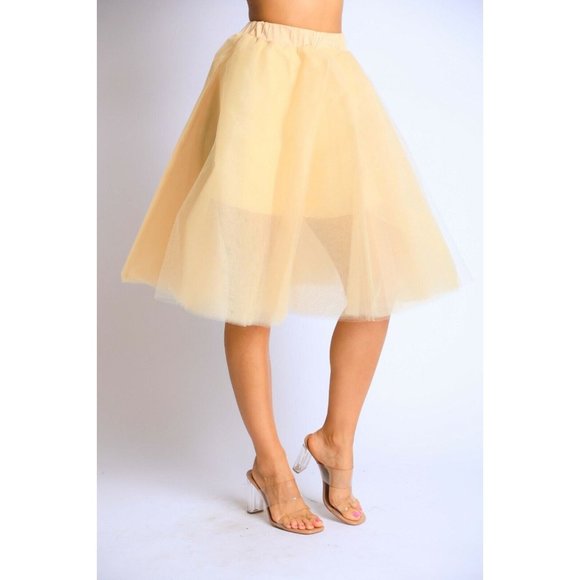 Women Princess Tulle Knee Length A Line Ballet Skirt Underskirt XS,S,M,L,XL - Picture 4 of 4
